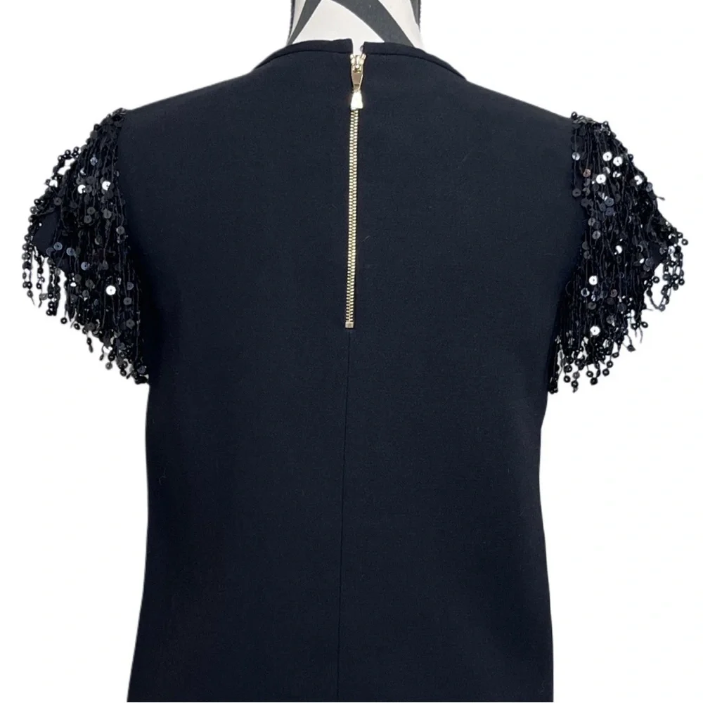 Kate Spade Sequin Sleeves Cocktail Party Sz 0 Evening Blouse